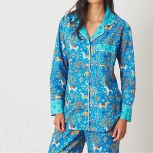 NIP Printfresh Show Pony Steel Blue Cotton 2 piece Pajamas in Women’s XL Tall